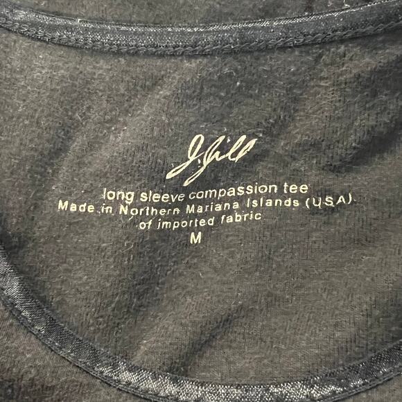 J. Jill Women's Crew Neck Compassion Tee Shirt Long Sleeve Black Size Medium - Picture 3 of 5